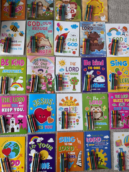 FAITH BIBLE COLORING BOOKS WITH 4 CRAYONS