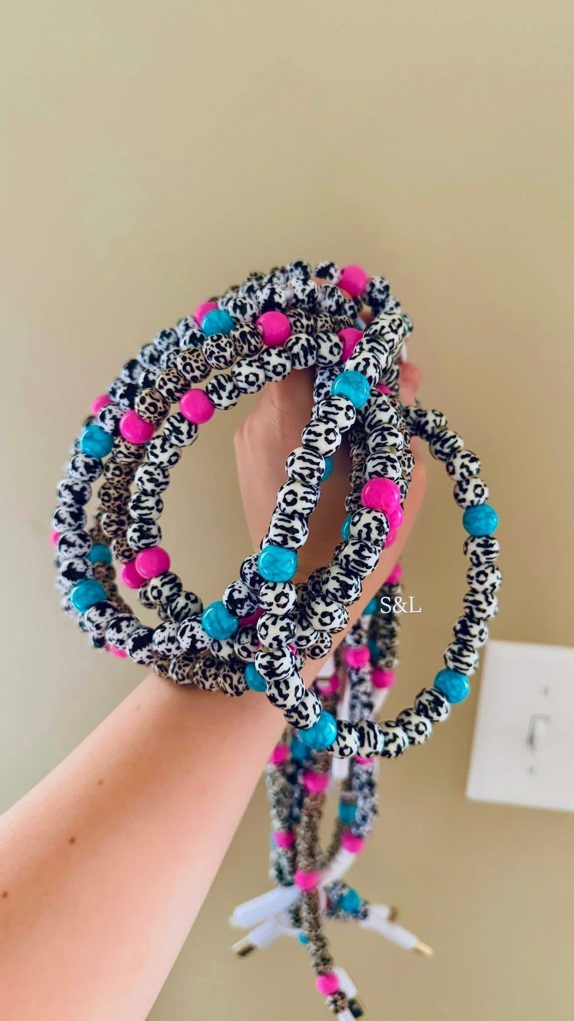 ANIMAL PRINT BEADED CHARGERS