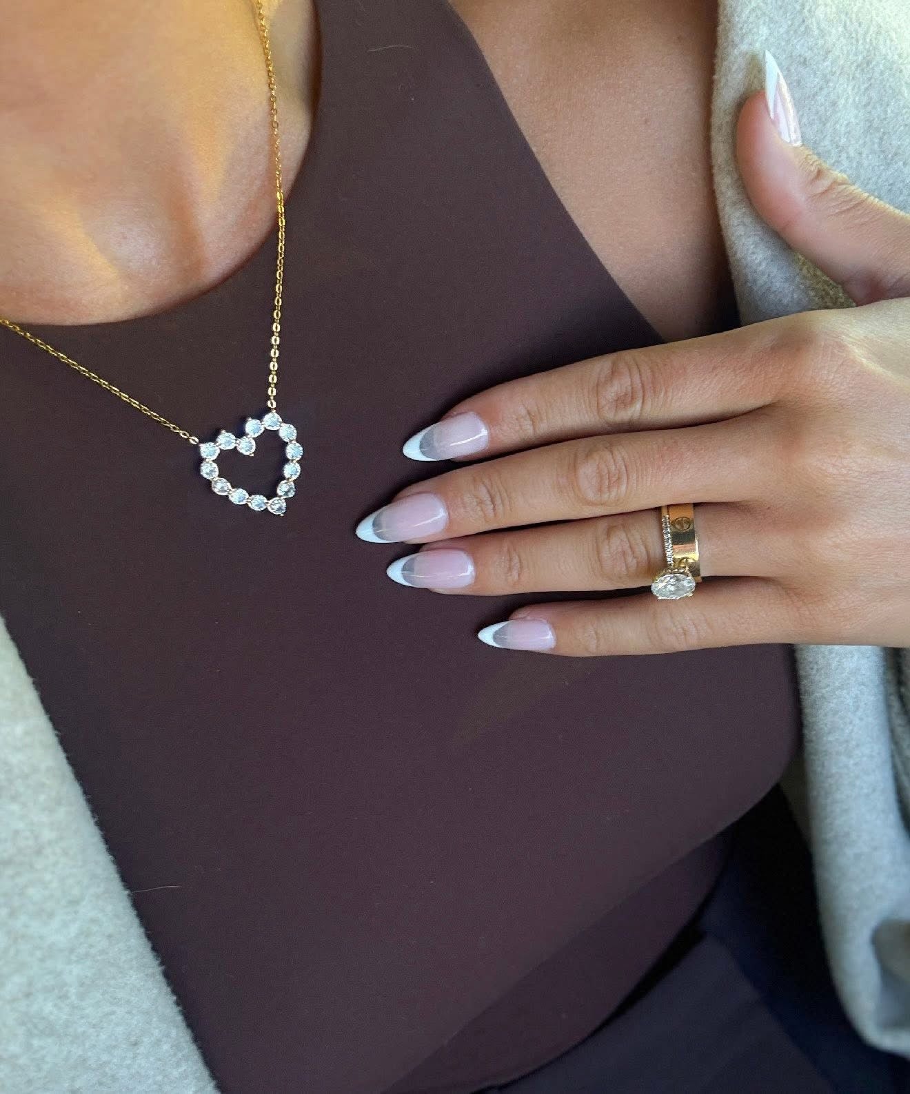 GOLD DIAMOND HEART NECKLACE