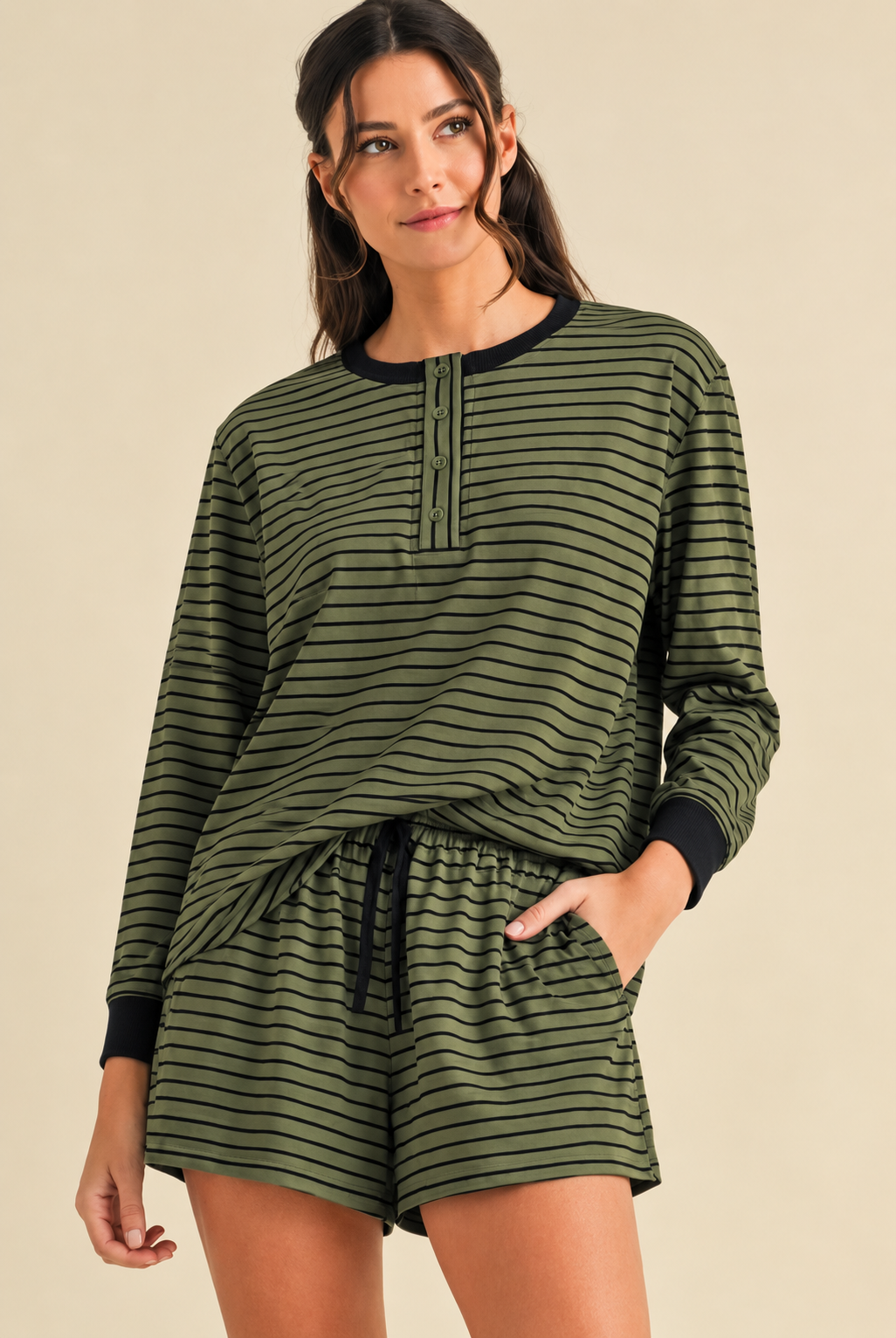 SOFT BRUSHED PIN STRIPE SET
