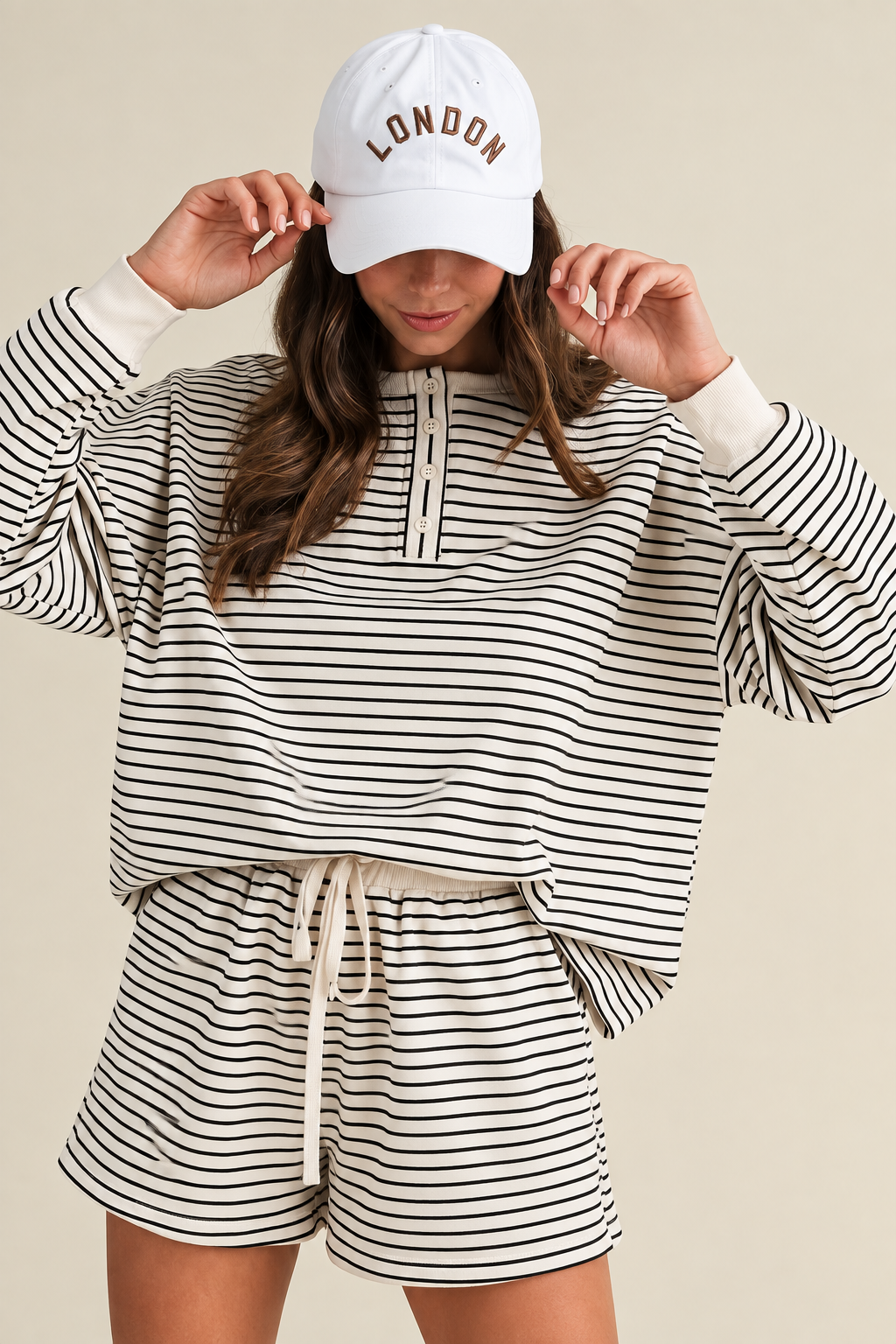 SOFT BRUSHED PIN STRIPE SET
