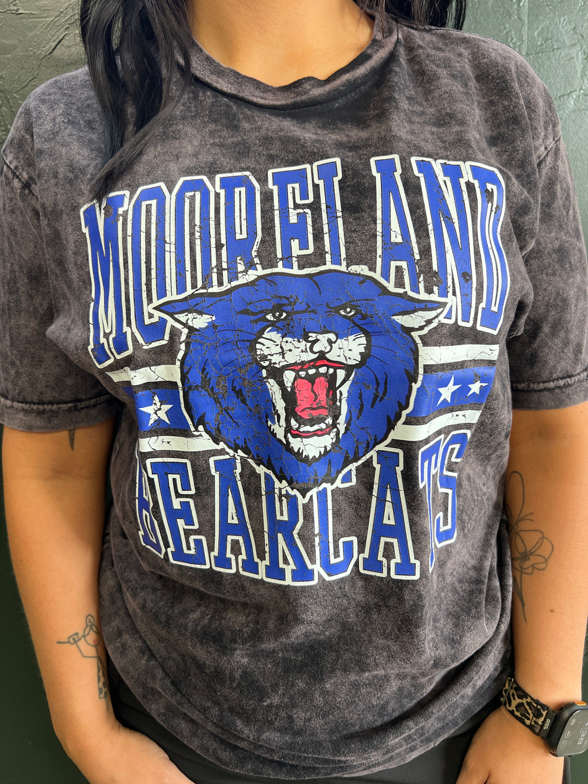 ACID WASH MOORELAND BEARCATS TEE