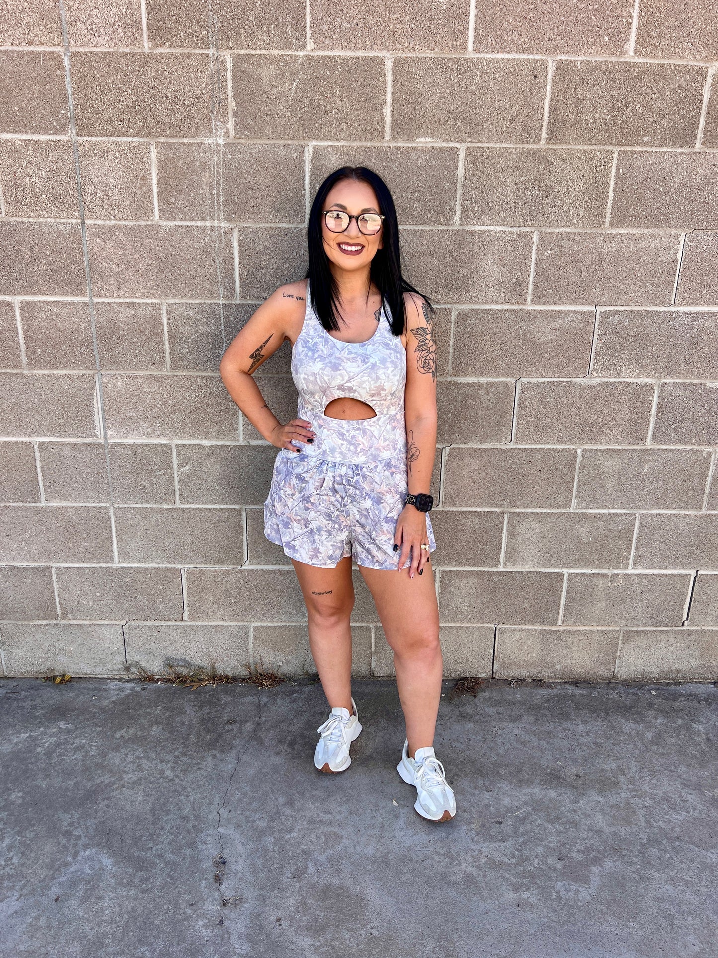 CAMO TANK CRISS CROSS ROMPER