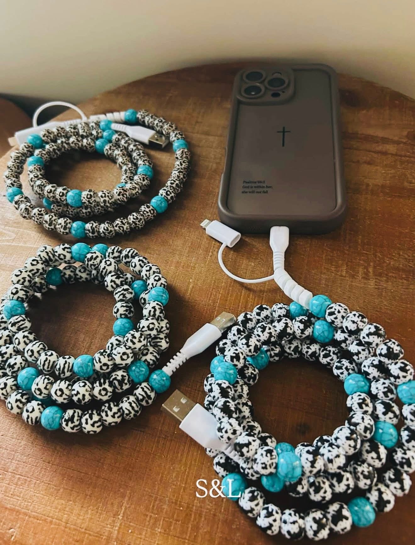 ANIMAL PRINT BEADED CHARGERS